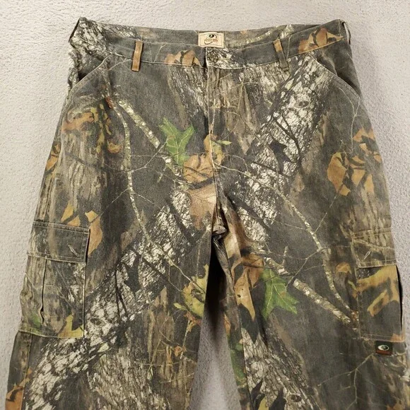 Mens Camo Hunting Pants XL Mossy Oak Break Up Adjustable Waist Leg Feildstaff - Picture 3 of 15